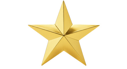 Obraz premium Shiny Golden Star isolated on transparent background, Gold Star Cutout 