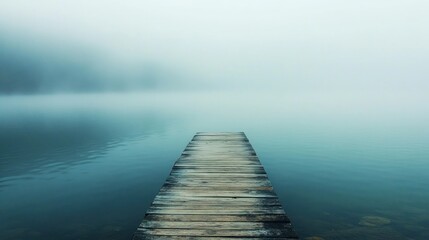 Fototapeta premium Misty lake pier