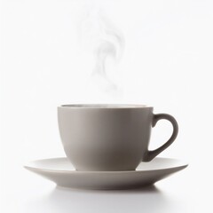 Coffee cup with steam isolated on white background