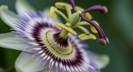 鮮やかパッションフラワー 繊細な造形 柔らかな光 This translates roughly to: Vivid passionflower, delicate form, soft light. AI Generated
