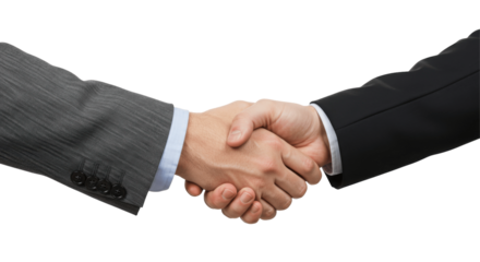 Businessman Handshake, Isolated on Transparent PNG Background