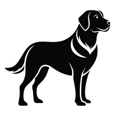 Elegant Silhouette of a Standing Black Labrador Retriever with Sleek Lines and Design