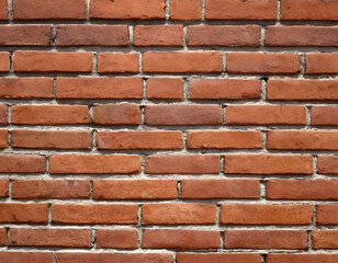 Obraz premium brick wall background with copy text space, Old red brick wall background, wide panorama of masonry.