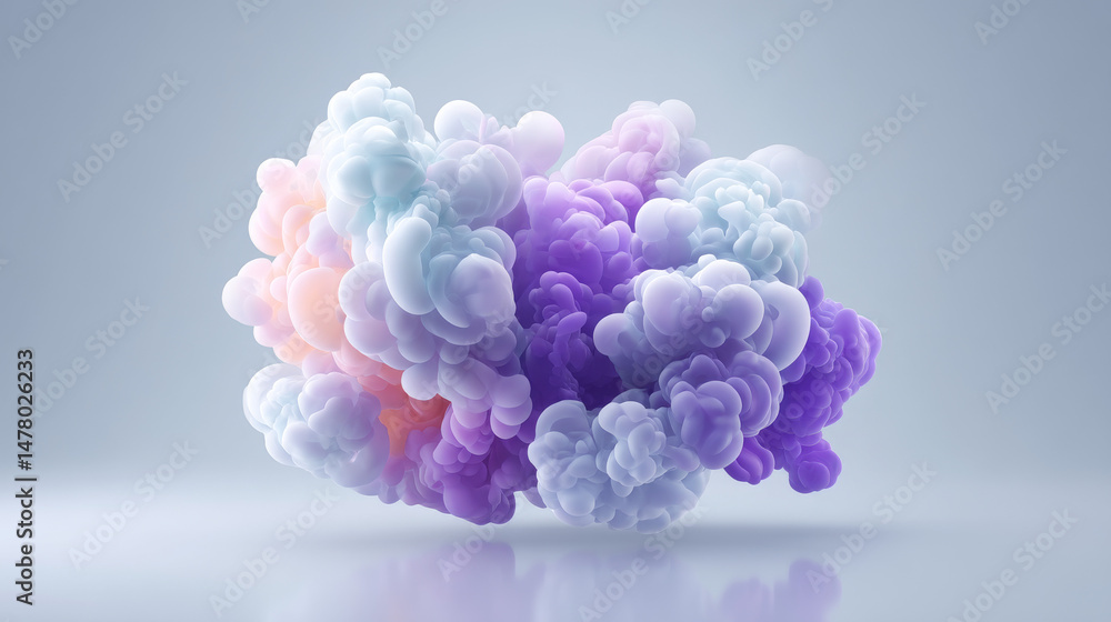 Poster abstract colorful smoke clouds creating a dreamy and mesmerizing visual effect.