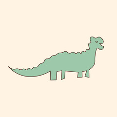Cute Cartoon Dino Retro Asian style logo