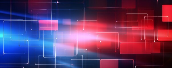 Obraz premium Digital red and blue interface with glowing grid and technical elements abstract background, Perfect for cybersecurity themes and tech advancements