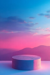 Subtle pink and blue gradient, serene twilight sky , 
