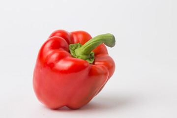 Red Bell Pepper on White Background