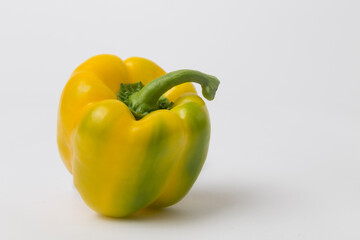 Yellow Bell Pepper on White Background

