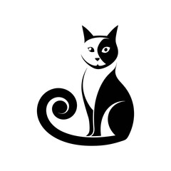 black cat silhouette logo icon vector art