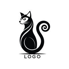 black cat silhouette logo icon vector art