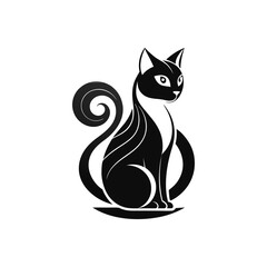 black cat silhouette logo icon vector art