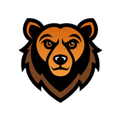brown bear head vector art illustration