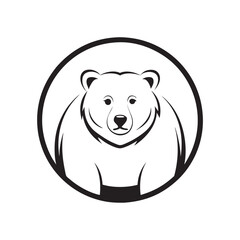 polar bear vector line art icon vector