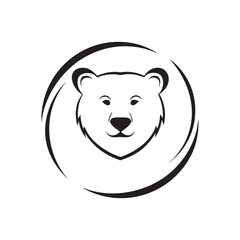 polar bear vector line art icon vector
