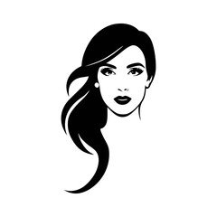 portrait of the girl icon vector illustration