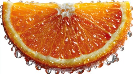 Juicy Orange Slice with Water Droplets Fresh Vibrant Fruit Photography for Culinary and Healt