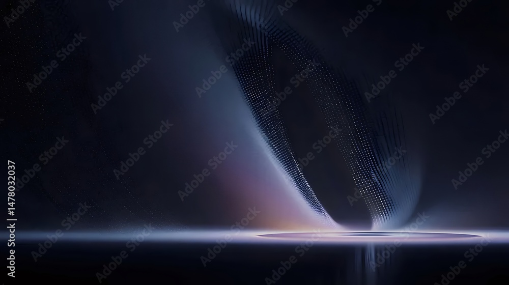 Aufkleber abstract metallic platform with geometric shapes in dark ambiance for presentation and display