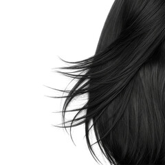 Black hair strands isolated,  beauty care cosmetics ad, dye palette samples, Black hair Of Woman PNG 

