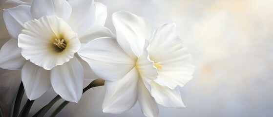 light Narcissus flower in dramatic soft White