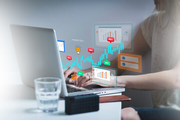 Analyzing Financial Data and Stock Market Trends on a Laptop