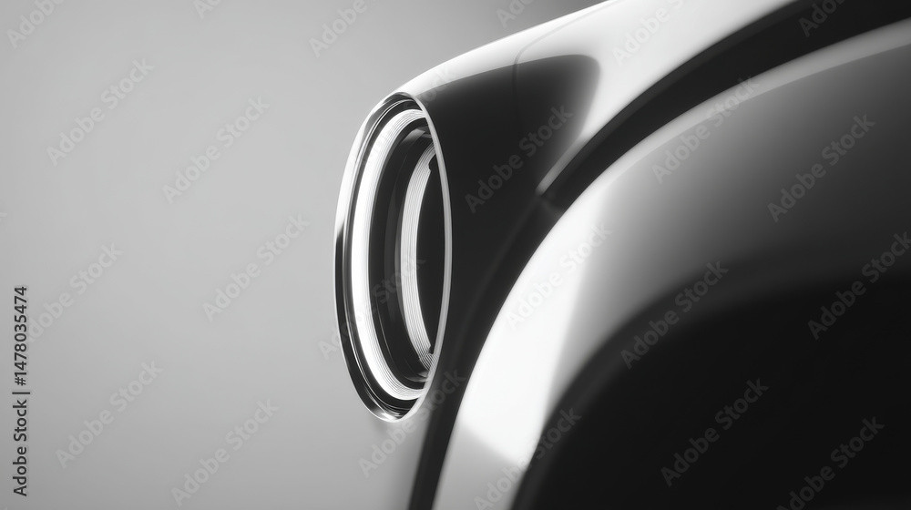 Poster close-up view of a sleek car design showcasing its modern features and smooth lines.