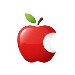 Red Apple Logo isolated, Bite Apple PNG 