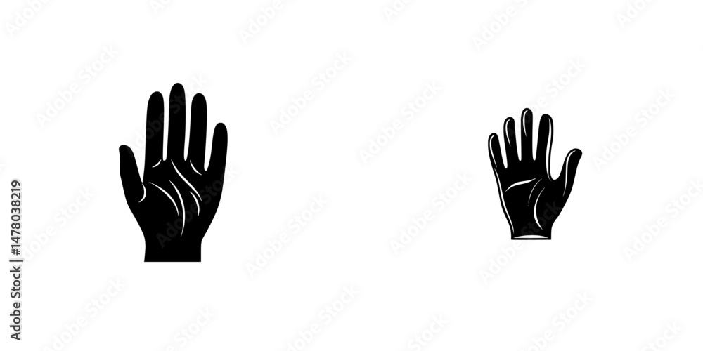 Poster vector illustration of two hands in different sizes representing communication and gestures of greet