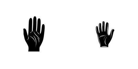 Vector illustration of two hands in different sizes representing communication and gestures of greeting or signaling