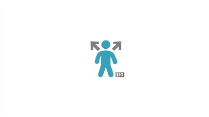 Human Figure with Directional Arrows Icon for Decision Making Navigation and Guidance