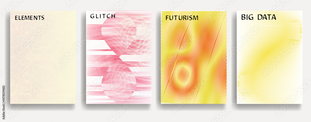 Poster abstract flow lines background . wavy stripes . striped linear pattern . poster collection with smoo