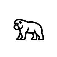 Obraz premium Vector illustration icon of a friendly gorilla in a minimalist style, suitable for various design projects and nature-themed works