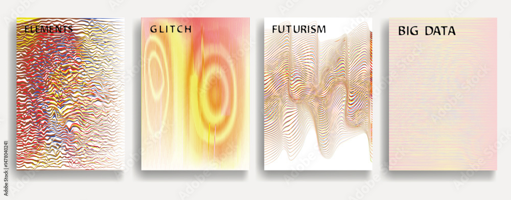 Poster abstract flow lines background . wavy stripes . striped linear pattern . poster collection with smoo