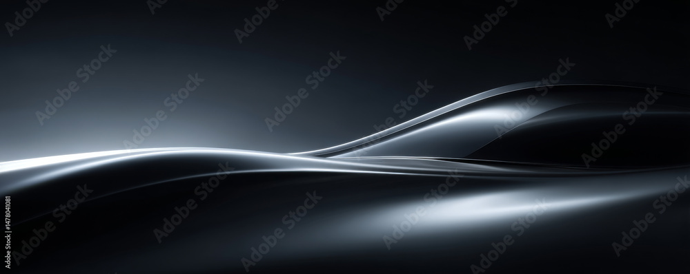 Aufkleber elegant abstract design featuring smooth curves and shadows in a dark setting.