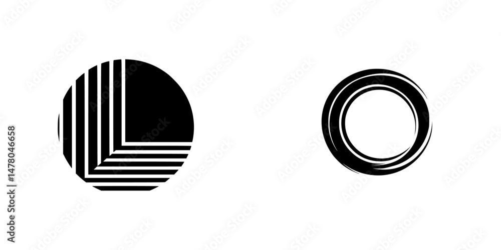 Poster vector illustration icon featuring geometric shapes with lines in a minimalist style suitable for va