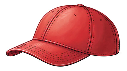red cap hat isolated on white background PNG. AI GENERATED