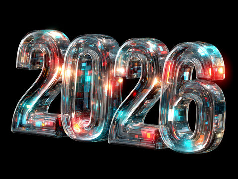 Ilustra&ccedil;&atilde;o com letreiro moderno 2026 e mensagem &ldquo;Feliz Ano Novo&rdquo;, expressando otimismo e renova&ccedil;&atilde;o para o novo ciclo que se inicia
