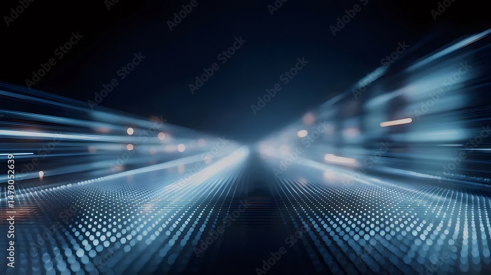 Poster abstract blue light streaks background with data stream and motion effect creating a futuristic digi