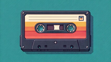 Obraz premium Retro Cassette Tape Illustration