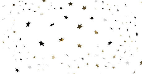 Gold Black Silver Stars Confetti