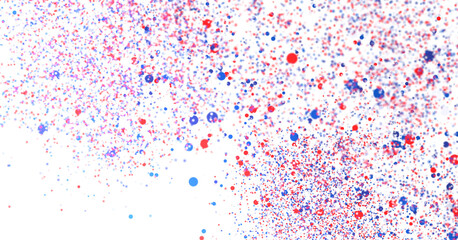 Abstract festive backdrop with red and blue particles