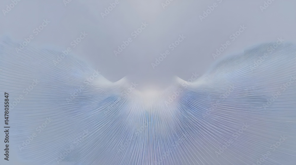 Poster light blue toned abstract pattern with geometric shapes and intricate line work creates a modern art