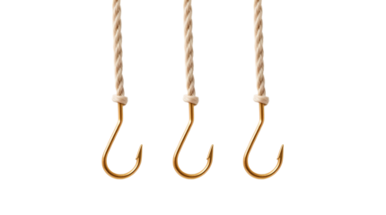 Photo of fish hook hanging isolated on transparent background.png