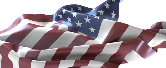 Naklejka premium High-resolution image of a flowing American flag. Perfect for patriotic designs.
