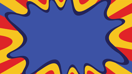 bold funky pop comic waves background with open center space