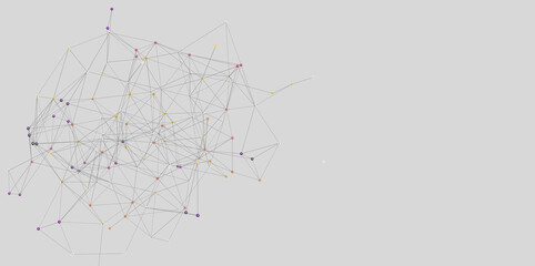 Abstract graphic depicting a network of interconnected nodes.  Ideal for tech, AI, or data concepts.