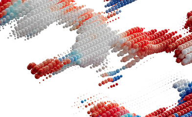 Abstract 3D Render of Colorful Spheres, Data Visualization, Technology Background