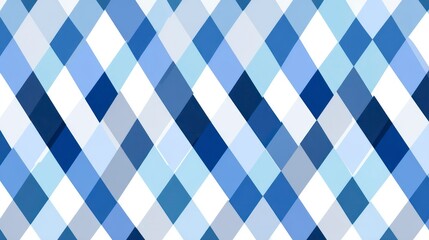 Seamless Geometric Blue and White Diamond Check Pattern for Modern Background Design