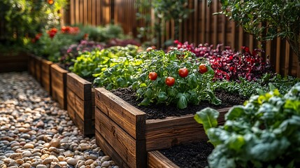 Decorative raised bed garden high resolution picture