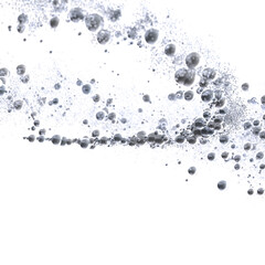 Abstract image of silver bubbles floating in clear water. Perfect for backgrounds or cosmetic products.